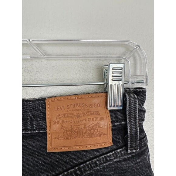 Levi's Ribcage Straight Ankle Jeans High Rise Charcoal Black Women's 28 28x27 - Picture 6 of 9